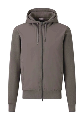 Herno ribbed hooded zip-up jacket - Grey