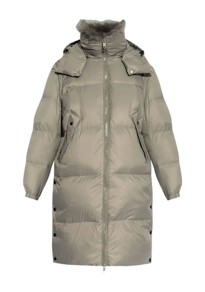 Yves Salomon detachable-hood down coat - Grey