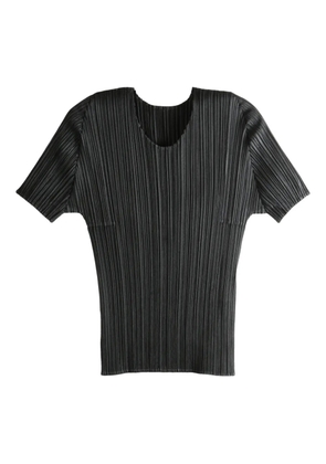 Pleats Please Issey Miyake pleated short-sleeve top - Black