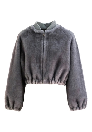 VALENTINI 1972 elastic-cuff bomber jacket - Grey