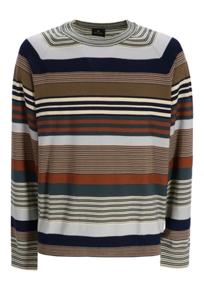 Paul Smith striped-pattern crew-neck sweater - Brown