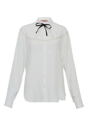Nº21 ruffled lace-detail blouse - White