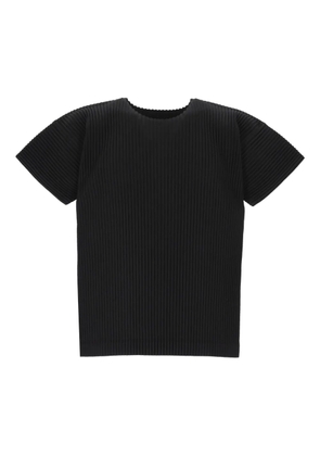 Issey Miyake pleated short-sleeved t-shirt - Black