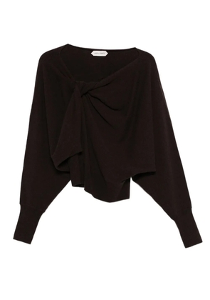 Alberta Ferretti knot-detail batwing sweater - Brown