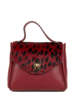 VISONA` animal-print tote bag - Red
