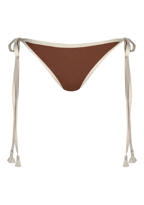 Johanna Ortiz Spiritual Retreat crinkle tie bikini bottom - Brown