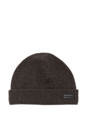 Emporio Armani ribbed-knit cashmere beanie - Brown