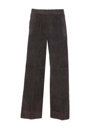 TRUE AVENUE elasticated-waist corduroy trousers - Brown