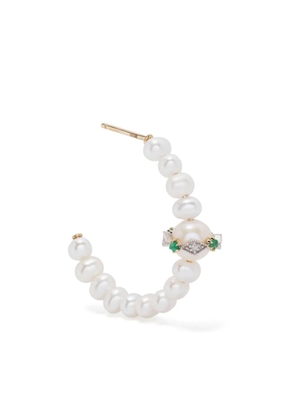 Pascale Monvoisin 9kt yellow-gold Chelsea N°1 pearl and diamond hoop earring - White