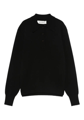 Róhe knitted polo top - Black