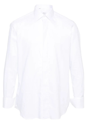Brioni pointed-collar twill shirt - White