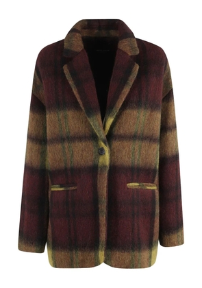 Roberto Collina checked wool-blend jacket - Red