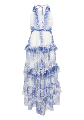 Philosophy Di Lorenzo Serafini floral-print tiered maxi dress - Blue