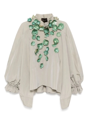 Biyan embellished taffeta jacket - Grey