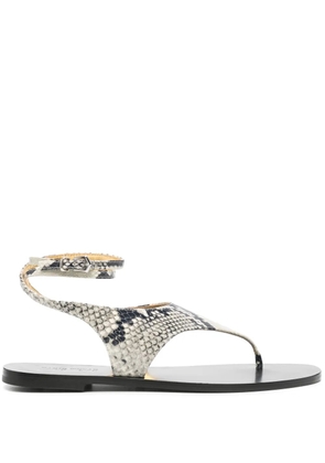 Paris Texas Amalfi snakeskin-effect sandals - Black