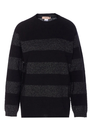 TWINSET striped-pattern sweater - Black