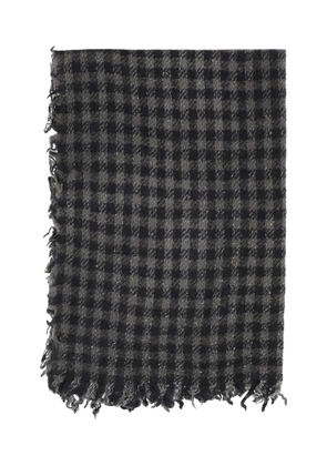 Faliero Sarti gingham frayed scarf - Black