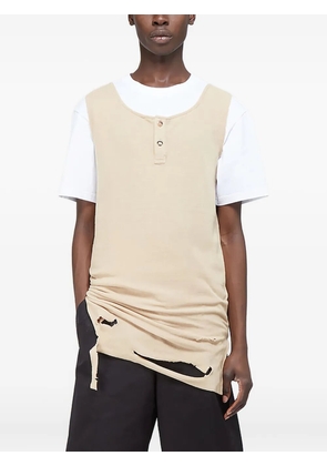 Youths In Balaclava distressed-finish vest - Neutrals