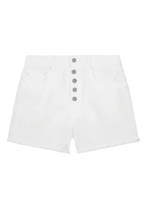 DONDUP frayed buttoned-up shorts - White