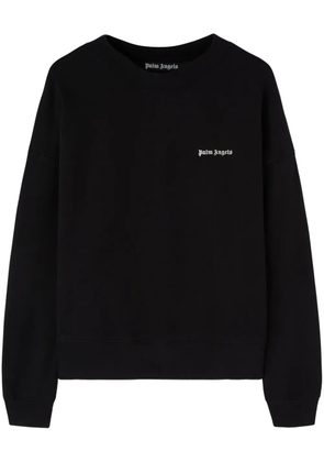 Palm Angels logo-embroidered cotton sweatshirt - Black