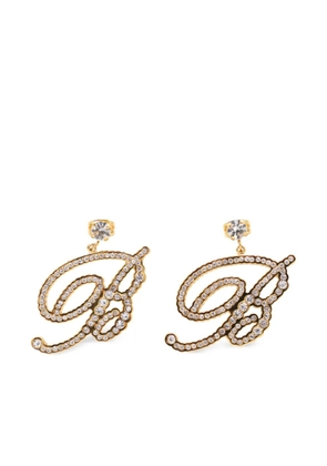 Blumarine crystal-embellished logo earrings - Gold
