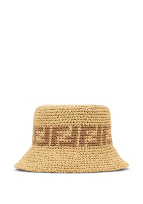 FENDI raffia bucket hat - Neutrals