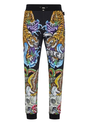 Philipp Plein tattoo-print drawstring track pants - Black