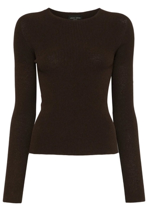 Roberto Collina fine-ribbed top - Brown
