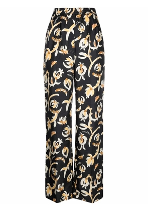 Nanushka graphic floral-print elasticated-waist trousers - Black