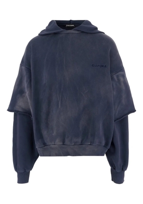 CULTURA hooded double sleeves sweatshirt - Blue