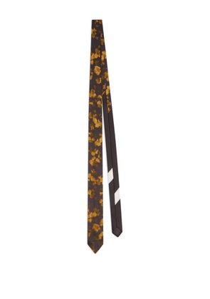 DRIES VAN NOTEN floral-print silk tie - Brown