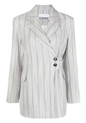 GANNI striped suiting jacket - Grey