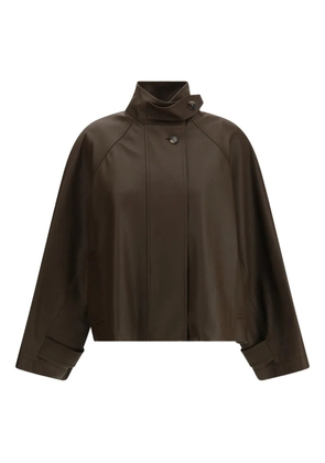 LOEWE leather short parka - Brown
