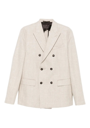 Incotex checked double-breasted blazer - Neutrals