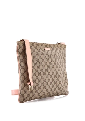 Gucci Pre-Owned Flat Messenger Bag GG Canvas Medium crossbody bag - Neutrals