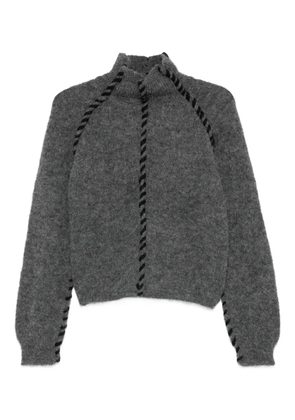 Thom Krom high-neck braided-detail sweater - Grey