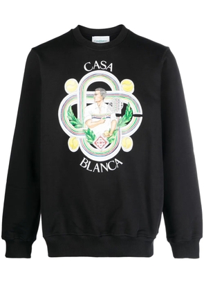 Casablanca Le Joueur cotton sweatshirt - Black