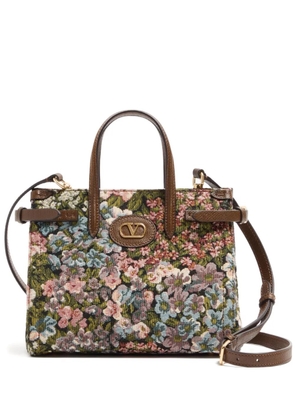 Valentino Garavani small Antives jacquard tote bag - Brown