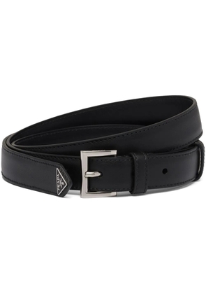 Prada triangle-logo leather belt - Black