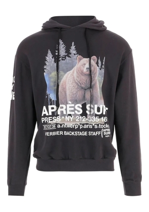 Après Surf bear-print drawstring hoodie - Black