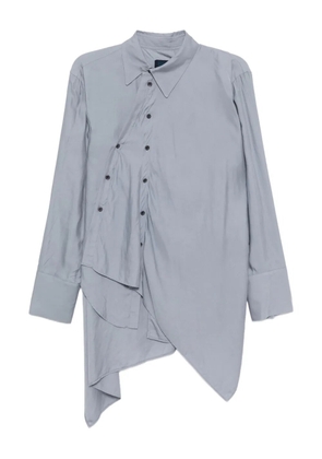 Yohji Yamamoto asymmetric draped shirt - Blue
