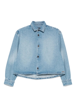 A.P.C. button-down cropped shirt - Blue