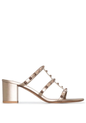 Valentino Garavani 60mm Rockstud metallic sandals - Gold
