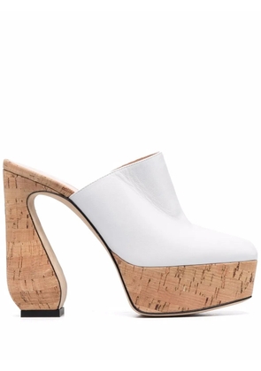 Si Rossi cork platform mules - White