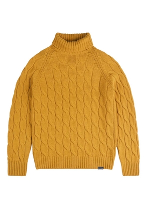 Fay cable knit roll-neck sweater - Yellow