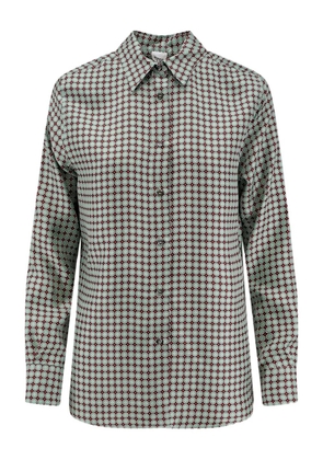 ASPESI geometric-pattern silk shirt - Green