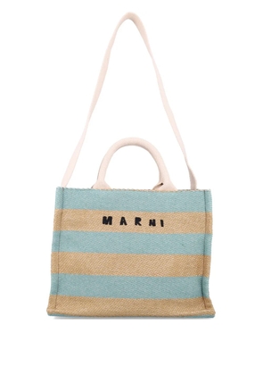 Marni logo print tote bag - Blue