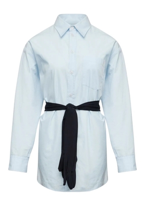MM6 Maison Margiela long-sleeved tie shirt - Blue
