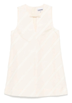 GANNI stripe mini dress - Neutrals