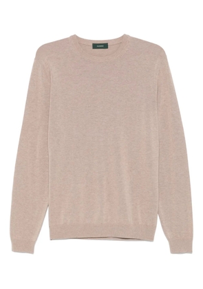 Zanone fine-ribbed T-shirt - Brown